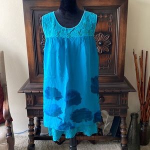 Floral, flowing baby doll silk dress